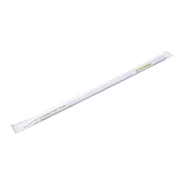 Clear Plastic Straws - 7.75'' Bulk Giant Straws (8mm) Wrapped in Paper -  Clear - 7,500 count