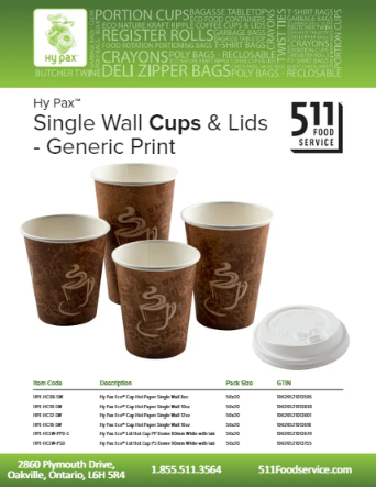 Hy Pax - Single Wall Cups & Lids (Generic) – 511Foodservice