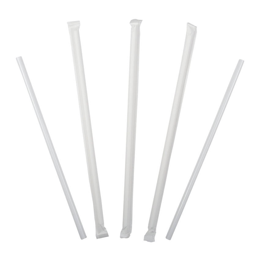 8 Plain White Paper Straw (250) - Maddisons UK
